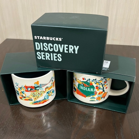 NEW Set of 2 14oz Starbucks Indiana Discovery Collection mug, 14oz - Picture 3 of 6